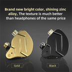 KZ ZSN PRO X in Ear Monitor Headphones Gaming Earbuds, High Fidelity Wired Earbuds, Hybrid Dual Driver IEMS Earphones with 1BA 1DD Detachable Tangle-Free Cable for Computer Tablet (Gold, Without Mic)