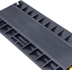 Heavy-Duty Rubber Cable Protector Ramp (1-Pack) - 2-Channel Floor Cord Cover for Driveway, Warehouse, Events - 22,000 lbs Load Capacity - Indoor & Outdoor Use - Cable Speed Bump for Hoses, Cables