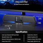 SENZER CS20 2 in 1 Bluetooth Computer Speakers for Desktop, USB Plug & Play Clear Sound PC Speakers with RGB Light, Monitor Sound Bar with Volume Knob, Gaming Speaker for PC Laptop Phone Tablet