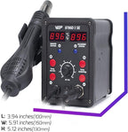 WEP 8786D-I SE Hot Air Soldering Iron Station Kit 2-IN-1 for Rework, Desoldering with Lead-Free Solder Wire, 5 Soldering Tips, 3 Hot Air Nozzles,Tweezers, Desoldering Pump