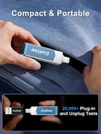 Gulloe 256GB Flash Drive Intended for iPhone, Memory Stick Storage for Photos and Videos Backup, Compatible with iPhone iPad Android PC, Plug and Play, No Application Required (Navy Blue)