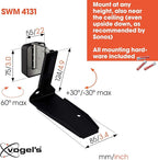 Vogel's SWM 4131 Speaker Wall Bracket for Sonos ERA 300, Max. 11 lbs (5 kg), Tiltable -30º/+30º, Swivels up to 60º (Left/Right), Black, 1 Bracket