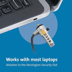 Kensington Combination Cable T-Bar Standard Lock Slot for Laptops, Resettable 4 digit password with 6 Foot Cable, K64673AM
