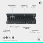 Logitech Keys-to-GO 2 Portable Bluetooth Tablet Keyboard with Built-in Cover, Slim & Compact Wireless Keyboard for Windows, Android, Linux, iPad, iPhone, Mac, Apple TV - Graphite
