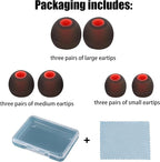 Earbud Replacement Tips Silicone Earbud Tips Eartips Fit Most in-Ear Earbuds(Inner Hole 3.8mm -5.1mm) Headphone Rubber Tips Earbud Covers 9 Pairs S M L