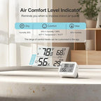 Temperature Hygrometer Monitor, Hygrometer Thermometer, Remote APP Control Greenhouse Accessories Room Temperature Monitor, Room Thermometer for Baby Nursery, 1 Years Data Storage Export, LCD