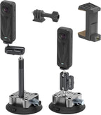 4.5" Suction Cup Camera Mount with 4.72" Extension Rod, Universal Car Mount for Cameras, Phones, Cameras with 3.84" Magic Arm