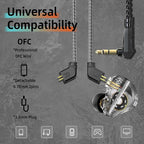 CCZ DC01 Pro in Ear Monitor, iems for Gaming, Professional Gaming Earbuds Super Bass Wired Earphones Headphones with 1DD, Patent Ear fins, Ear Tips, for Singers Musicians Podcaster (Cyan Without mic)
