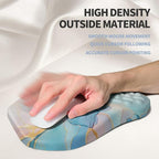 Ergonomic Raised Mouse Pad Wrist Support with Bilateral Slope Memory Foam Mousepad for Wrist Rest and Carpal Tunnel Pain Relief 11.8x7.9〃Blue Marble