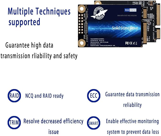 SSD mSATA 32GB Dogfish Internal Solid State Drive High Performance Hard Drive for Desktop Laptop SATAII 6Gb/s