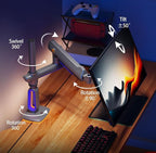 RGB Gaming Monitor-Arm for Flat/Ultrawide/Curved Monitors 32 to 60 inch, Heavy Duty Stand Load up to 20 kg, VESA 75/100 mm Monitor Mount G80