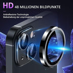 Uyiton for iPhone 14 /iPhone 14 Plus Camera Lens Protector, [Not for iPhone 14 Pro/14 Pro Max][Drop Protection] 9H Tempered Glass Camera Cover Screen Metal Ring Case Friendly Scratch Resistant - Black