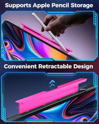 SIBEITU Keyboard Case for iPad Pro 13 Inch (M5 2025 / M4 2024), 360 Rotatable iPad Pro 13 Clear Cover with Multi-Touch Trackpad, 7-Color Backlight & 3 Brightness, High-Tech Visible PCB Design, Pink