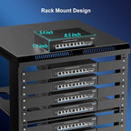 8 Port 2.5G PoE Switch Unmanaged, VIMIN 10x 2.5G Base-T PoE Switch, 2X 10G SFP PoE Switch IEEE802.3af/at, 80Gbps Ethernet Switching Capacity, 150W Switch for 2.5Gb NAS/PC, Metal Housing, Fanless
