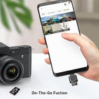 leizhan Type C Micro SD Card Reader with Keychain, USB C to Micro SD SDHC SDXC OTG Memory Reader, Type-C Card Reader Adapter Compatible for MacBook Windows Lixus Samsung Galaxy - Black