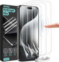 [3 Pack Soft Hydrogel Film Screen Protector for iPhone 15 Pro Max/iPhone 15 Plus, Upgraded Non-breakable Flexible TPU for iPhone 15 Pro Max Screen Protector Film (NOT Glass)