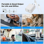 2Pack iPhone Fast Charger, Type C Charger Fast Charging Power Delivery Fast Charging Block Travel Plug with 2Pack Type C to Lightning Cable Cord Compatible with iPhone 14/14 Pro/13/12/11/X,iPad