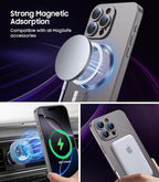 Magnetic for iPhone 16 Pro Case [Compatible with MagSafe][Built-in Camera Lens Protector] Slim Soft Silicone Bumper Shockproof Metallic Phone Case (Titanium Gray)