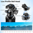 SIRUI AM-223S+G0 Carbon Fiber Desktop Tripod – Ultra-Light 1.7lbs, Max Height 16.7", 360° Panoramic Ball Head, Heavy-Duty Support to 33.07lb for DSLR & Mirrorless Cameras