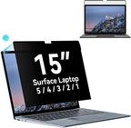 Privacy Filter Compatible with 15 Inch Surface Laptop 5/4/3/2/1, Easy On/Off Removable Anti Glare Blue Light Laptop Privacy Screen Black Security Private
