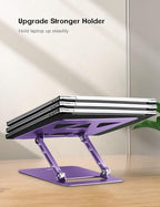 Adjustable Laptop Stand for Desk,Portable Laptop Stand Holder and Riser,Foldable Aluminum Notebook Computer Stands for MacBook Air Pro HP Lenovo Dell Samsung Chromebook, 10-15.6 inch, Purple