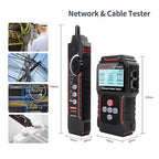 NOYAFA NF-8209S Network Cable Tester, Ethernet Cable Tester with PoE,NCV,Cable Length Test,Port Flashing,Multi-Function Trouble-Free Line Scan Mode,CAT5,CAT6 Line Tracer,LAN Network Cable Tracer Kit