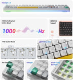 nuphy Halo96 V2 Wireless Keyboard,Gasket Structure,96% Hot Swappable Gaming Keyboard, 99 Kyes RGB Backlit Mechanical Keyboard, Support QMK/VIA,Bluetooth/USB-C/2.4GHz-Blue,Lemon Switches (55gf)