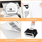 2 Rolls 4" x 6" Direct Thermal Printer Label, 250 Labels/Roll, Total 500 Thermal Shipping Labels, Strong Adhesive, Commercial Grade, Perforated, Compatible with Most Thermal Printers (NOT for DYMO)