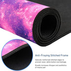 Gaming Mouse Pad with Stitched Edges, (35.4X15.7In) Durable Non-Slip Natural Rubber Base, Waterproof Computer Keyboard Pad Mat for Esports Pros/Gamer/Desktop/Office/Home, Galaxy