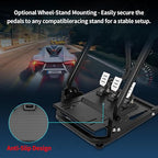 DOYO Racing Pedals, PC Gaming Steering Wheel Metal Pedal Set with Hall Sensor, Swappable Springs, Adjustable Throttle, Brake & Clutch, Durable, Compatible with PC Win11/Win10/Win7