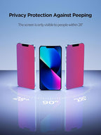 Compatible for iPhone 13/13 Pro/16e/iPhone 14 Privacy Screen Protector Tempered Glass 6.1 Inch, Pink Gradient Anti Spy Anti Blue Light HD Easy Installation