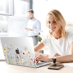 G JGOO Compatible with MacBook Air 13 inch Case 2025 2024 2023 2022 M4 A3240 M3 A3113 M2 A2681, Clear Plastic Hard Shell for MacBook Air 13.6 inch Case+Keyboard Cover+Screen Protector, Garden Flower