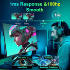 SANSUI Curved Monitor 27 inch 100Hz USB Type-C Computer Monitor with Speakers Built in丨FHD 1080p丨HDR丨110% sRGB丨1500R丨VESA Compatible,for Tablet,Desktop,Laptop and PC Work Gaming