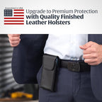 Turtleback Belt Clip for iPhone 16 Pro Max, 15 Pro Max, 14 Pro Max -Large- Fits w/Defender Bulky Style Cases, Premium Black Leather, Vertical Belt Holder, Magnetic Closure HD Rotating Belt Clip