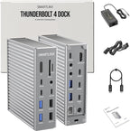 Thunderbolt 4 Dock – 21 Ports, Dual 4K or Single 8K Display, 40Gbps, 90W Charging, USB-C/A Docking Station, Compatible with Windows/Mac/Chrome - Laptop Docking Station Dual Monitor