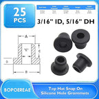 25 Pcs 5/16" Drill Hole, 3/16" ID Silicone Rubber Grommets for Wiring, Top Hat Grommets for Tubes Cables, Waterproof L-Shape O-Ring Seal Hose Gasket in Hydroponic Irrigation Systems