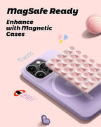 amBand Magnetic Suction Phone Mount for MagSafe Case, Silicone Octo Cup Buddy Sticky Grip Holder for iPhone, Removable Hands-Free Selfie/Video for TikTok Influencers, Women Gift, Light Pink