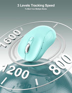 Trueque Wireless Mouse for Laptop, 2.4GHz Ergonomic Computer Mouse with Back & Forward Buttons, 3-Level DPI, 6 Buttons, Optical USB Cordless Mice for Windows Chromebook MacBook PC (Mint Green)