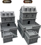 Paintable Tabletop Miniature Building Terrains Compatible with D&D and Alike RPG War Games - 18mm/28mm Scale Scenery with Medieval Gothic Architecture Style (18mm Scale)