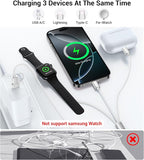 Temdan for Travel Vacation Essentials,3 in 2 USB C Cable for Apple Watch Charger/iPhone 16 Charger/Lightning,Multi Charging Cable Cord,Camping Essentials,Designed for iWatch &iPhone 16-12-5FT White