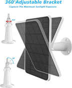 Solar Panel Charger Compatible with Arlo Pro 5S/Pro 4/Pro 3/Pro 3 Floodlight/Ultra/Ultra 2 Camera, 6V 4.5W Solar Panels Charging IP65 Weatherproof w/ 9.8ft Charging Cable Adjustable Wall Mount, 1 Pack