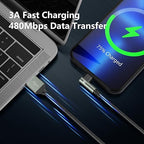iPhone Charger 10FT,3Pack 90 Degree Charging Cable, [Apple MFi Certified] Long Lightning Cable Fast Charging Cord Compatible for iPhone 14/13/12/11/Pro/Max/Mini/X/Plus/8/7/6/5S/SE/Plus/iPad (10FT)
