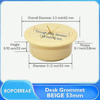 Desk Grommet 2-1/16" (53 mm), Desk Hole Cover for Cables Beige, Cable Grommet ABS Plastic, Desk Hole Grommet for Office and Home Table Cable, Detachable & Flexible Cable Cord Organizer-2 Pcs