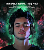 HW12 Gaming Headset for PC,PS5,PS4,Xbox One,Switch,Gaming Headphones with Microphone Wired Headset with 3.5mm Audio Jack(Black)