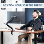 VIVO Single 17 to 32 inch Monitor Height Adjustable Counterbalance Mechanical Arm Desk Stand, Classic, Universal VESA Mount, STAND-V001O