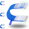 Rapink Patch Cables Cat6/ Cat6a 5ft (24 Pack) Slim, Cat6a Ethernet Patch Cable 10G Support, Snagless Cat 6 Patch Cable for Patch Panel to Switch, Flexiable Cat6 Ethernet Cable Blue