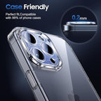 UniqueMe for 3 Pack iPhone 15 Pro/iPhone 15 Pro Max Camera Lens Protector, [Drop Protection] [Case Friendly] Camera Cover Screen [Update New Version] - Intergrated Glitter Blue