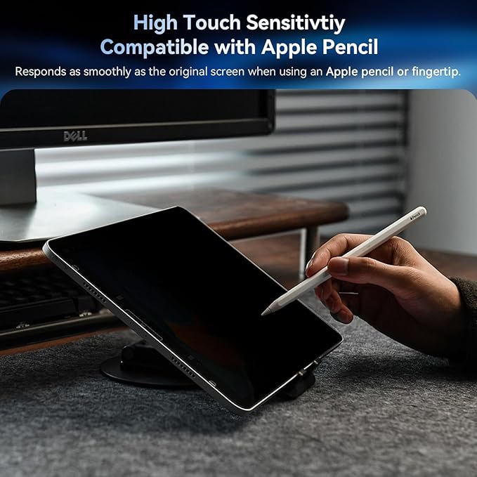 Privacy Screen Protector for iPad Air 5th&Air 4th (10.9 In)/ iPad Pro 11 (2022/21/20/18), Anti Glare Blue Light Spy Filter Private, High Sensitive Bubble-Free Easy Install Black Security Screen Shield