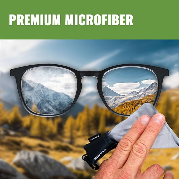 SPUDZ Classic Microfiber Lens Cleaner – Clip-On Pouch, Washable – for Binoculars, Scopes, Glasses, Screens | Doge Coin, 6 x 6 Inch (2-Pack)