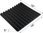 JBER 48 Pack Charcoal Acoustic Panels Studio Foam Wedges Fireproof Soundproof Padding Wall Panels 2.5 X 30 X 30cm/1" X 12" X 12"